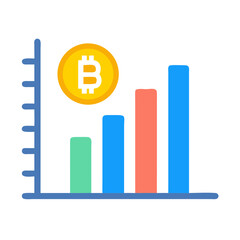 Bitcoin Statistics Bar Graph Icon Design