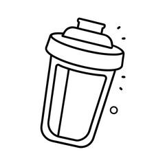 Line art cocktail shaker illustration for barware designs and minimalist graphic projects