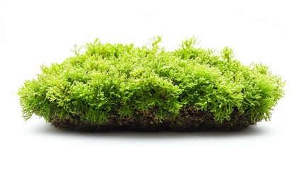 Fototapeta premium Fresh green moss isolated on a pure white background