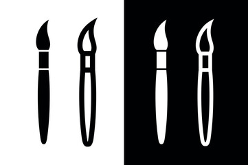 The brush icon. A tool for painting and painting. An attribute of an artist, paint, or creative workshop. Indicates a change in the theme, background, or color palette of an application or interface.