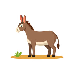 Beautiful Donkey vector illustration, Cute Animal Colored Character for designs and decor.