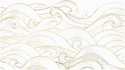 Fototapeta premium vector wave line illustration sea water pattern (1).eps
