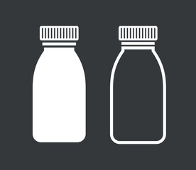 The icon is a bottle of milk or kefir. An attribute (container) of dairy products or food. An icon for the dairy department of a store or dairy.