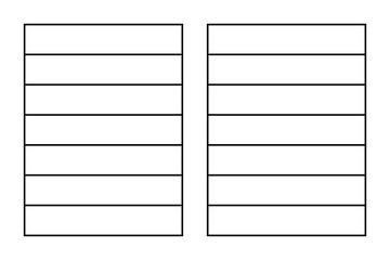 Simple two-column grid layout with horizontal rectangles for list or table design, minimal infographic structure template. Illustration