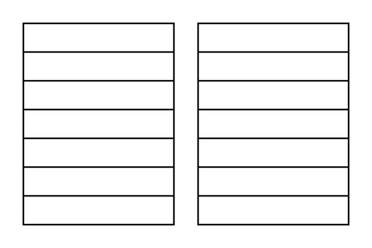 Simple two-column grid layout with horizontal rectangles for list or table design, minimal infographic structure template. Illustration