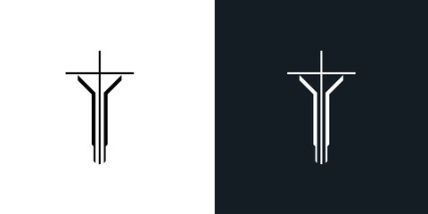 Christian cross vector symbol flat style. for Logo design, Church, Clothing, Sticker © Adhie