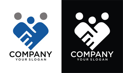 Creative Heart People Logo. Love Human Abstract logo