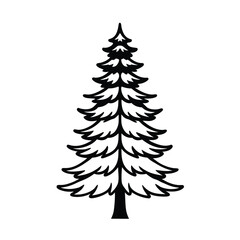 Evergreen tree silhouette vector illustration for christmas and holiday decoration project resource