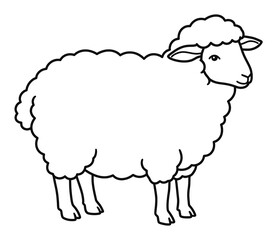 静かに立つ黒い羊