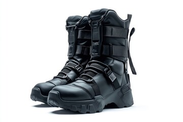 Sleek Black Tactical Boots: Urban Style and Rugged Design