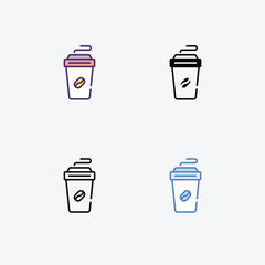 Coffee  icons set in different style vector stock illustration