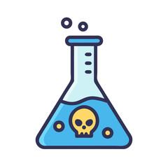 Chemical Beaker with Hazard Contents Icon Design