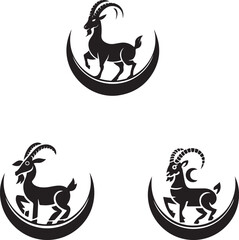 A goat standing on a moon vector image