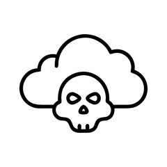 Cloud with Skull and Toxic Emission Icon Design