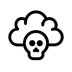 Cloud with Skull and Toxic Emission Icon Design
