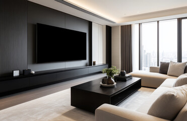 Fototapeta premium Modern living room with TV