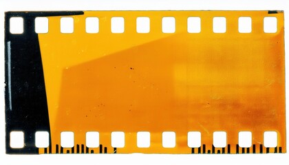 Fototapeta premium vintage yellow film strip texture with soft gradient and scratched edges, ideal for retro design, photo overlays, cinematic effects, and branding projects