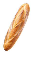 Studio shot of delicious golden French baguette isolated on a black backdrop