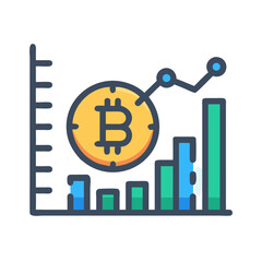 Cryptocurrency Performance Chart Icon Design