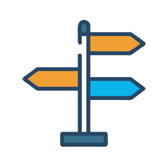 Direction Sign for Campus Navigation Icon Design