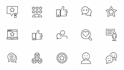 customer satisfaction set of web icons in line sty.eps