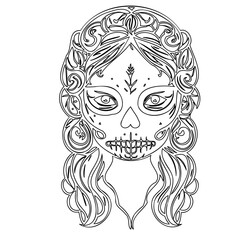 Day of the Dead outline artistic depiction