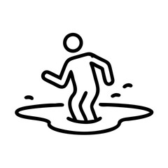 Drowning Person with Toxic Splash Icon Design