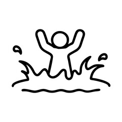 Drowning Person with Toxic Splash Icon Design