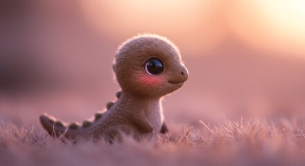 Obraz premium Cute Dinosaur on Grass