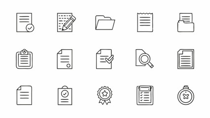 document set of web icons in line style  documents.eps