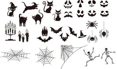 set of vector silhouettes of people