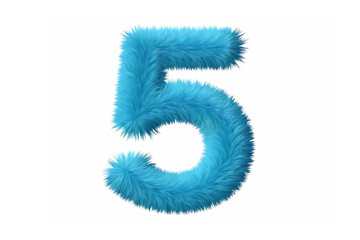 A 3d blue number 5 isolated on white background 