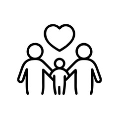 Family with Heart Support Symbol Icon Design