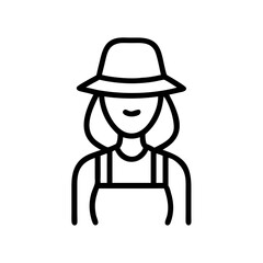 Female Farmer Character Illustration Icon Design