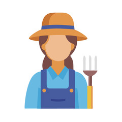 Female Farmer Character Illustration Icon Design