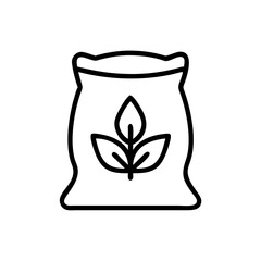 Fertilizer Bag with Leaf Symbol Icon Design