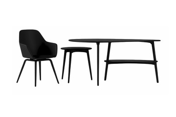 Fototapeta premium set black silhouettes of furniture icons isolated on white background 