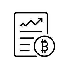 Financial Report with Bitcoin Coin Icon Design