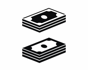 Money Stack silhouette vector illustration