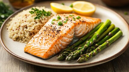 Pan-Seared Salmon with Quinoa and Asparagus: A Delicious and Healthy Meal