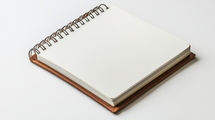A spiral notebook isolated on a pure white background, realistic lighting and shadow, ideal for cut-out and compositing