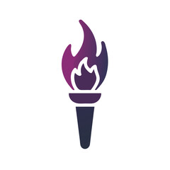 Flaming Torch with Fire Symbol Icon Design
