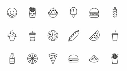 food and drink set of web icons in line style  res.eps