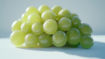 A bunch of grapes isolated on a pure white background, realistic lighting and shadow, ideal for cut-out and compositing