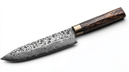 A chef is knife isolated on a pure white background, realistic lighting and shadow, ideal for cut-out and compositing