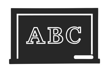 Chalkboard with ABC silhouette vector illustration