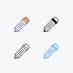 Pencil  icons set in different style vector stock illustration