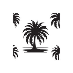Fototapeta premium palm tree vector silhouette clip art illustration