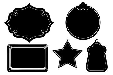 set of Chalkboard silhouette vector illustration