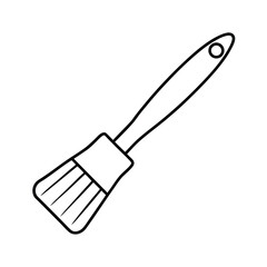 Paint brush icon outline style simple art tool graphic brushstroke instrument